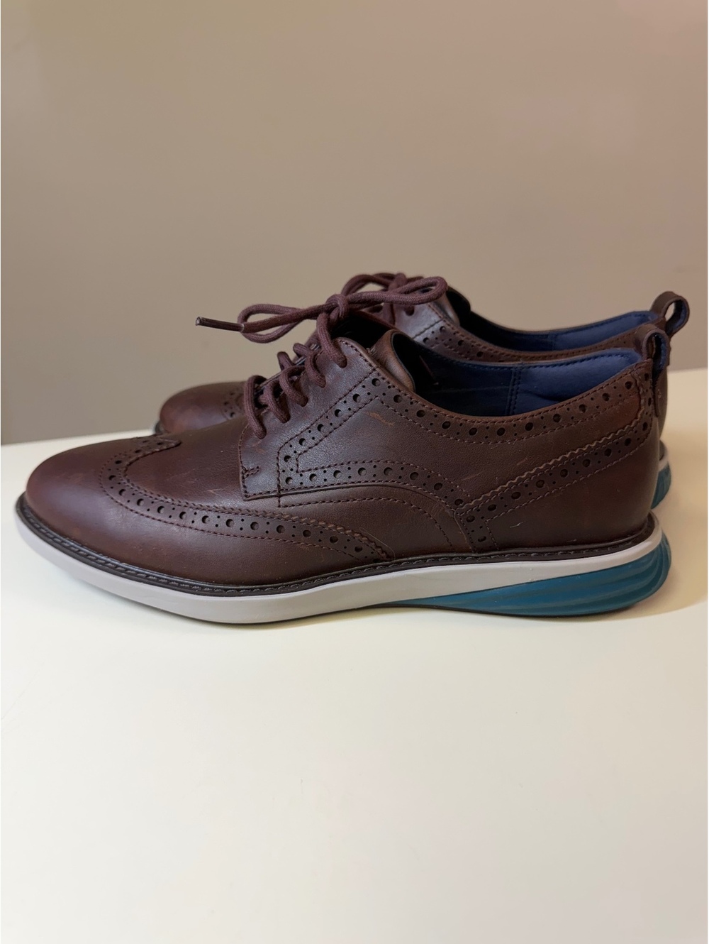 Cole Haan GrandEvolution Men's Brown Leather Wingtip Oxford Shoes Size 11